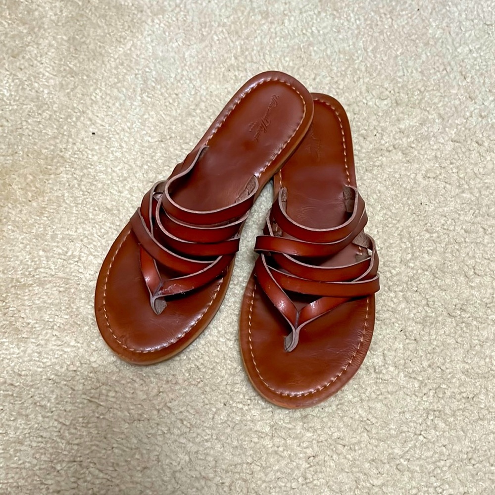 Strappy brown sandals